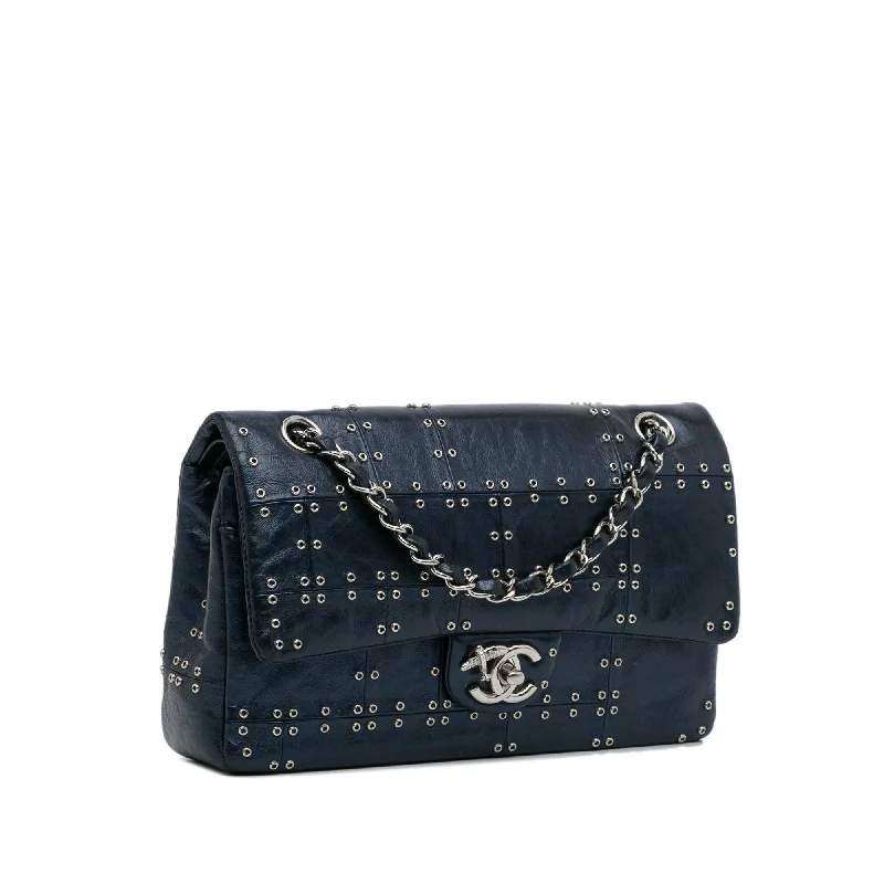 Chanel New Arrival Handbag with Gold HardwareChanel Medium Studded Leather Airlines Double Flap (MHpqyU)