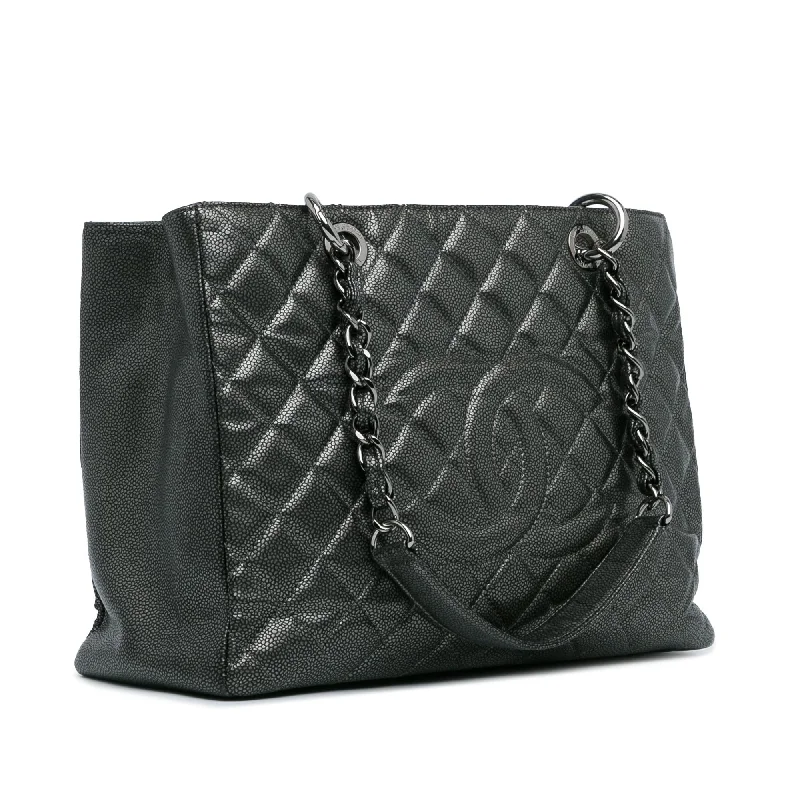 Chanel All - Match Handbag for Versatile StylingChanel Metallic Caviar Grand Shopping Tote (ZLtc4Q)