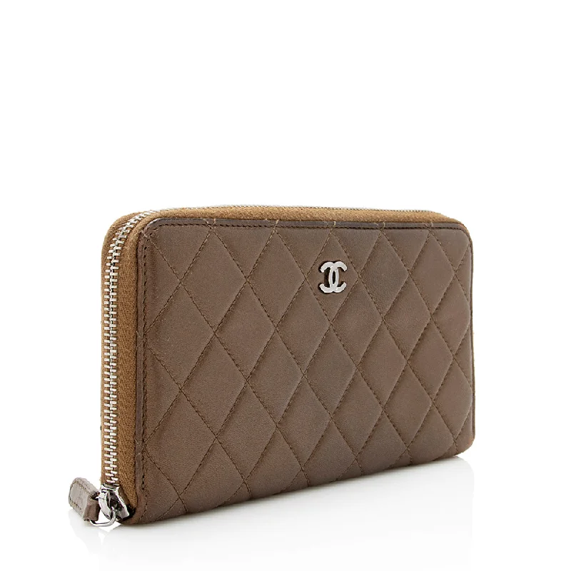 Chanel Limited Edition Handbag for CollectorsChanel Metallic Lambskin CC Zip Around Wallet (20961)