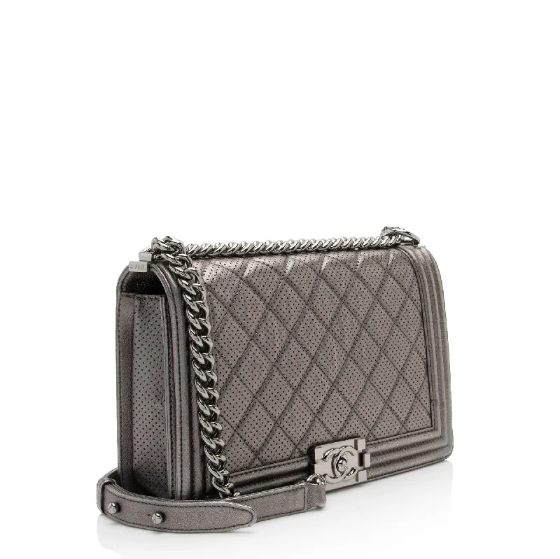 Chanel New Arrival Handbag with Gold HardwareChanel Metallic Perforated Lambskin New Medium Boy Bag (hpWTCx)