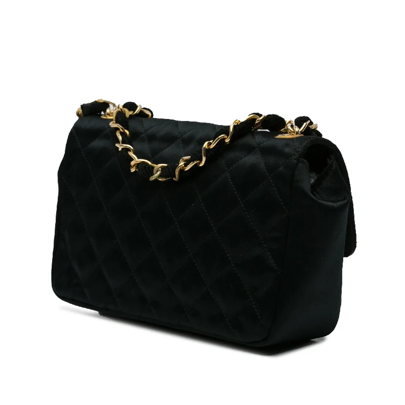 Chanel Handbag with Adjustable Strap for ComfortChanel Mini CC Quilted Satin Flap (GrIueb)