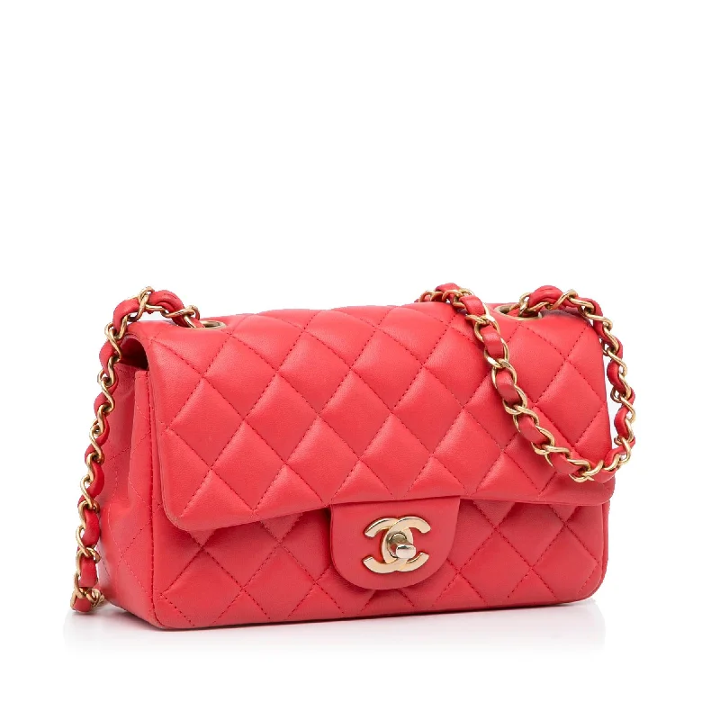 Chanel Handbag with Adjustable Strap for ComfortChanel Mini Classic Lambskin Rectangular Single Flap (ShijLx)