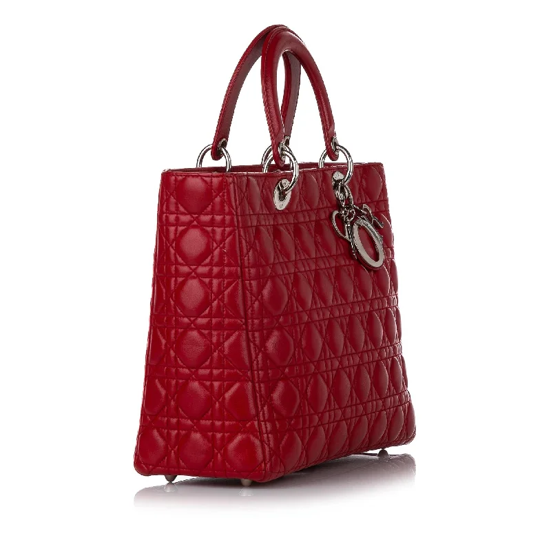 Contemporary Christian Dior handbags with a unique shapeDior Cannage Lady Dior Lambskin Leather Satchel (30101)