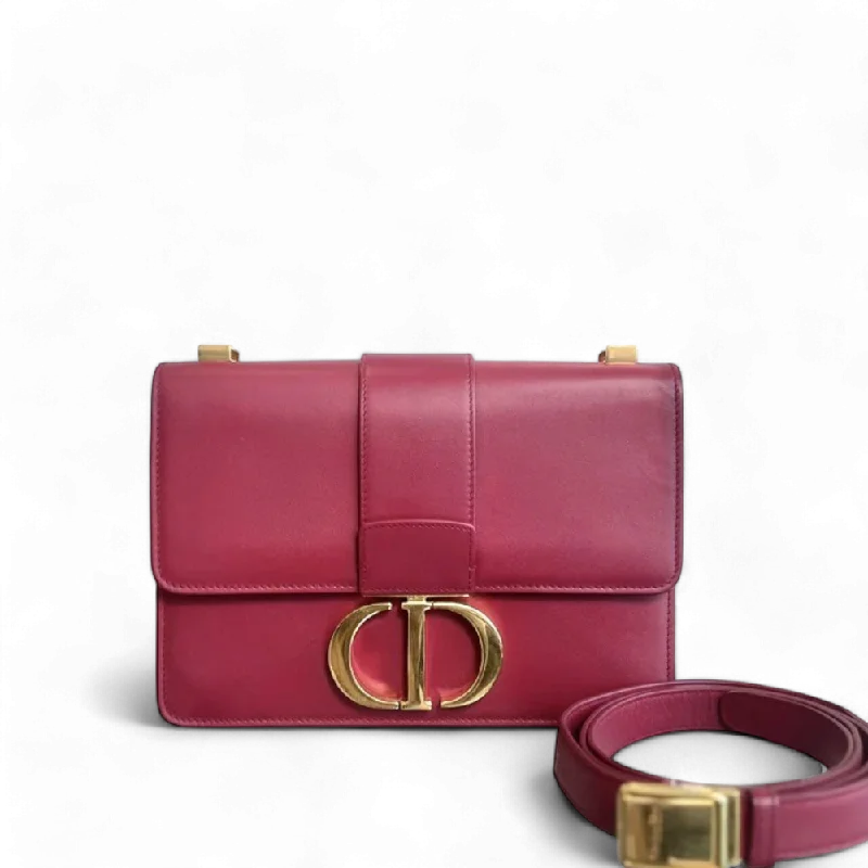 Christian Dior handbags with a back - pocket for quick storageDior 30 Montaigne - Calfskin Medium Red Shoulder Bag GHW