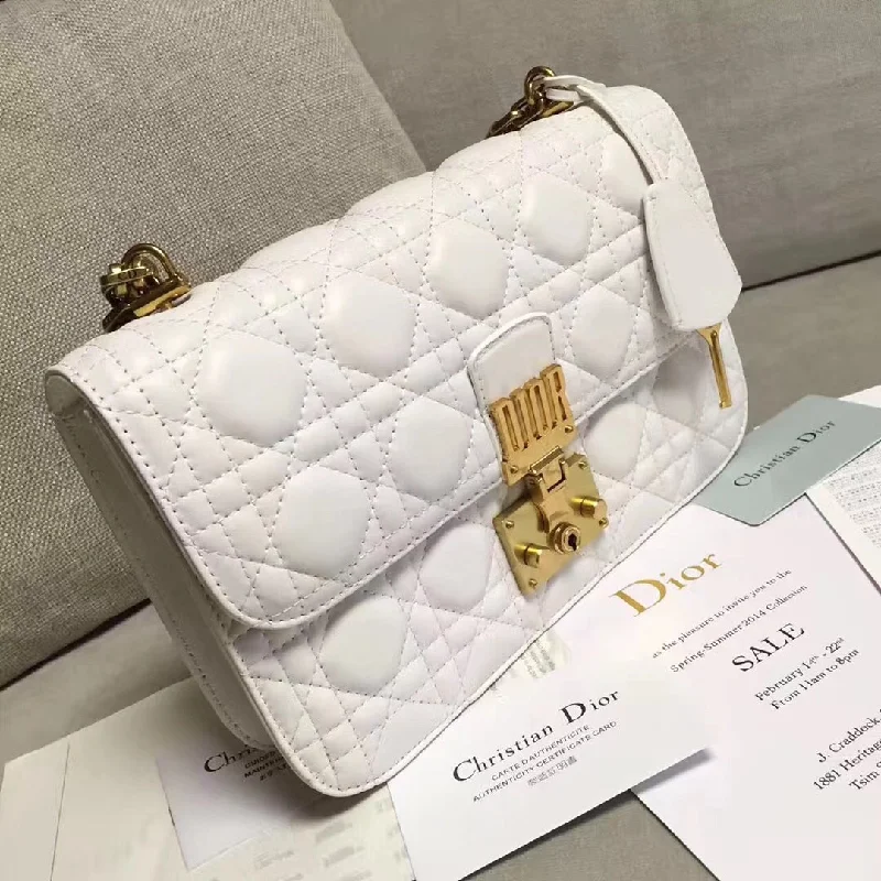 Fashion - forward Christian Dior tote bags for the modern womanChristian Dioraddict Flap Bag In White Lambskin