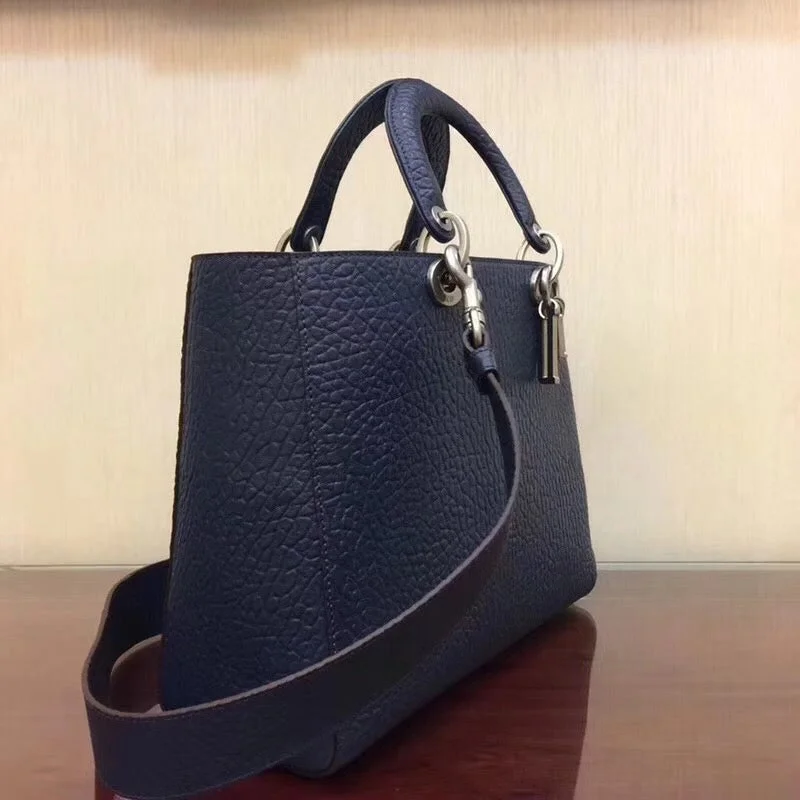 Christian Dior backpacks with a sleek, minimalist silhouetteDior Large Lady Dior Bag In Navy Canyon Grained Lambskin