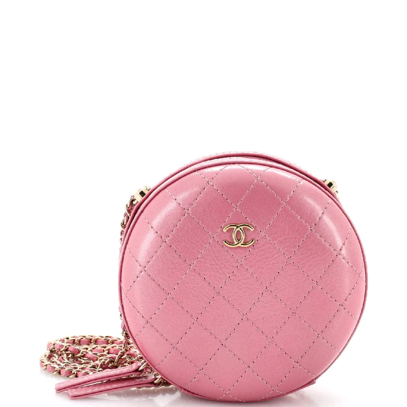 Christian Dior backpacks with a sleek, minimalist silhouetteRound Chain Crossbody Bag Stitched Calfskin Small