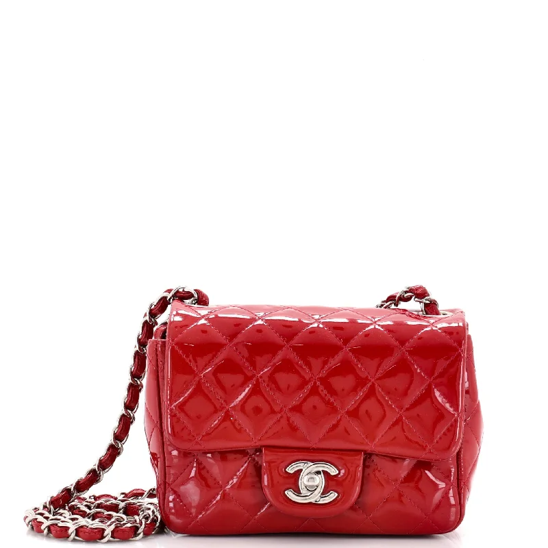 Christian Dior bags with a detachable coin purse insideSquare Classic Single Flap Bag Quilted Patent Mini