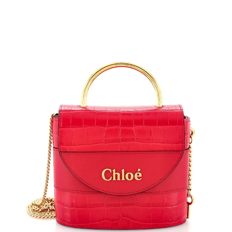 Christian Dior bags with a side - pocket for holding a water bottleAby Lock Bag Crocodile Embossed Leather Small