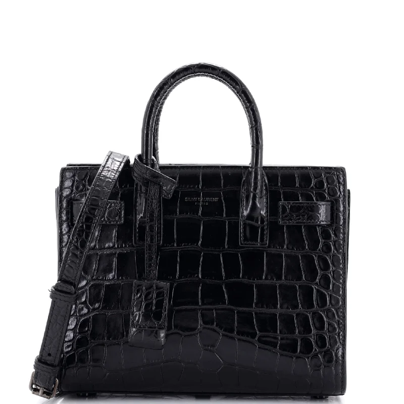 Christian Dior handbags with a removable shoulder strap for versatilitySac de Jour NM Bag Crocodile Embossed Leather Nano