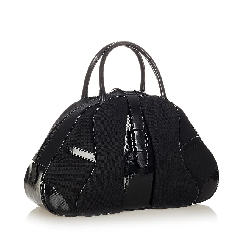 Christian Dior handbags with a removable shoulder strap for versatilityDior Double Saddle Nylon Dome Bag (SHG-23599)